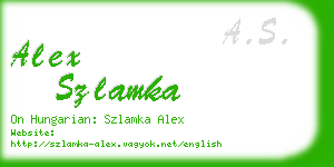 alex szlamka business card